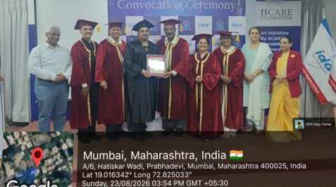 Dr. Pradeep Chandra receiving his fellowship certificate